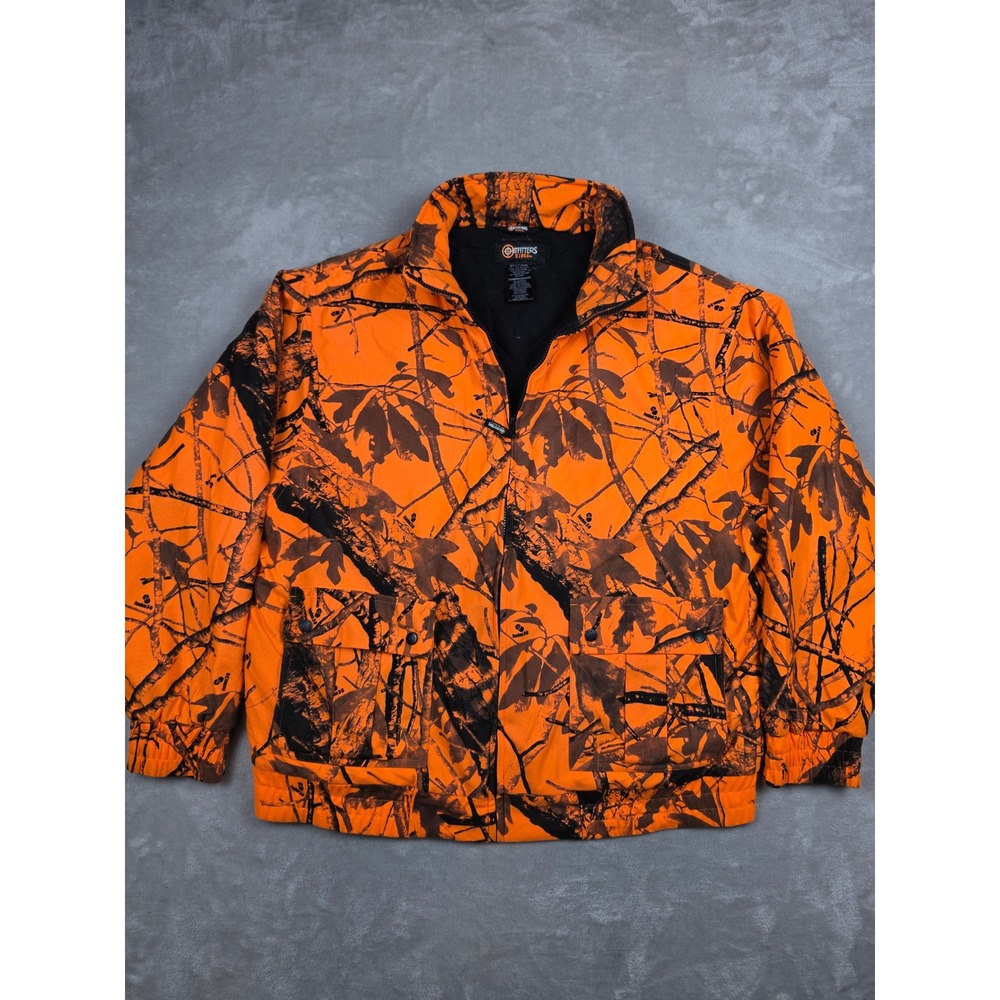 Outfitters Ridge Hunting Jacket Mens XL Orange Camo Fusion 3-D Quilted Lined